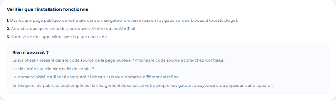Vérifier l'installation